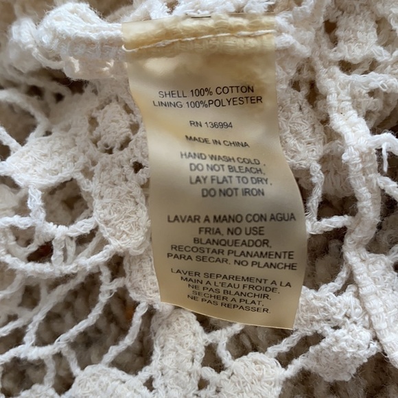 VILA Crochet Cream Flowers Top S/M - Picture 7 of 9